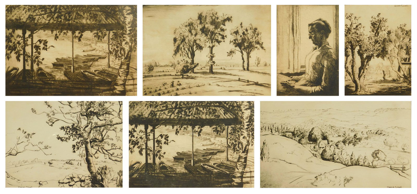 7 Elizabeth Colwell etchings (1 of 9)