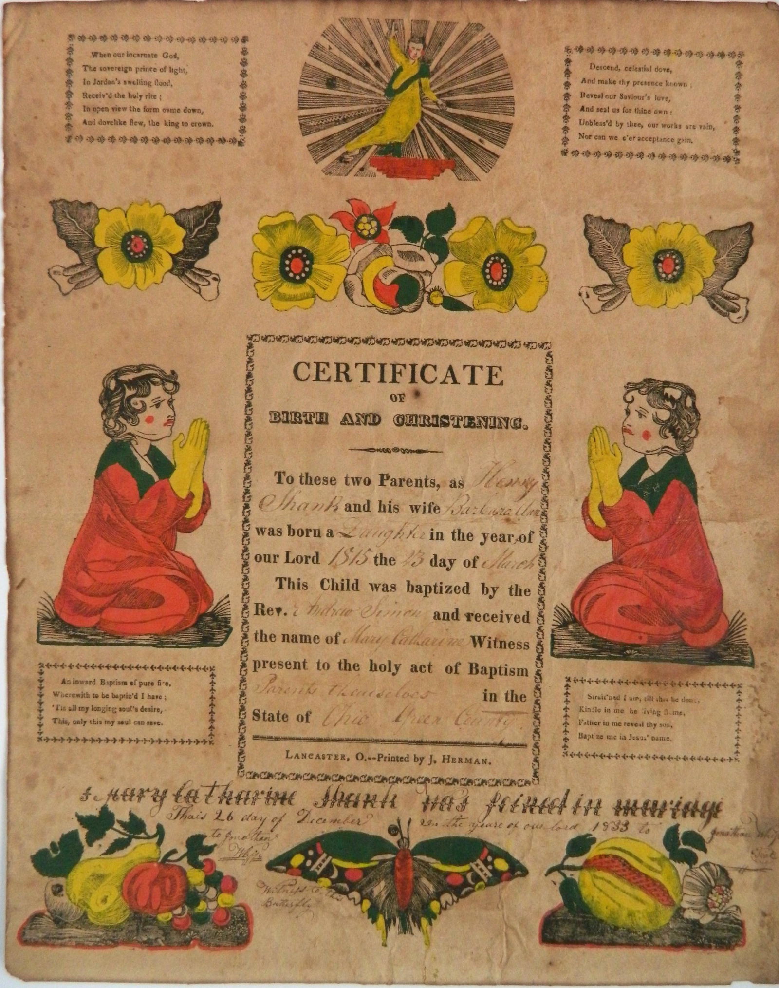 19th c. Fraktur (1 of 4)