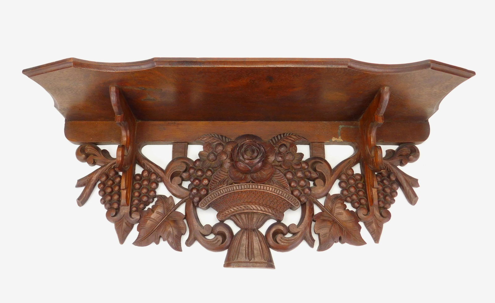 Victorian carved clock shelf (1 of 4)
