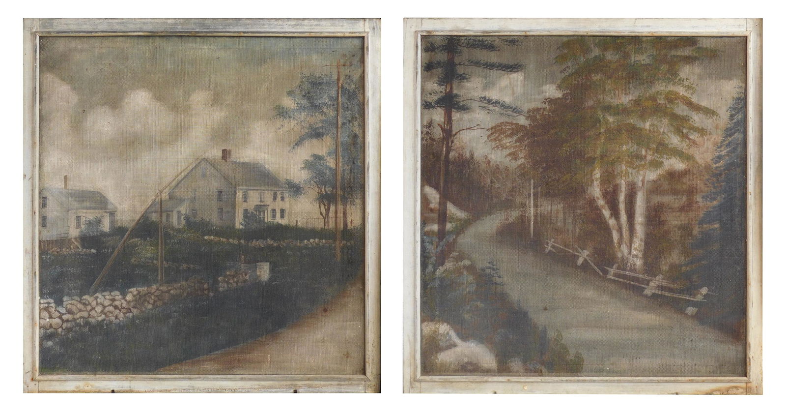 Pair of 19th c. painted window screens (1 of 11)