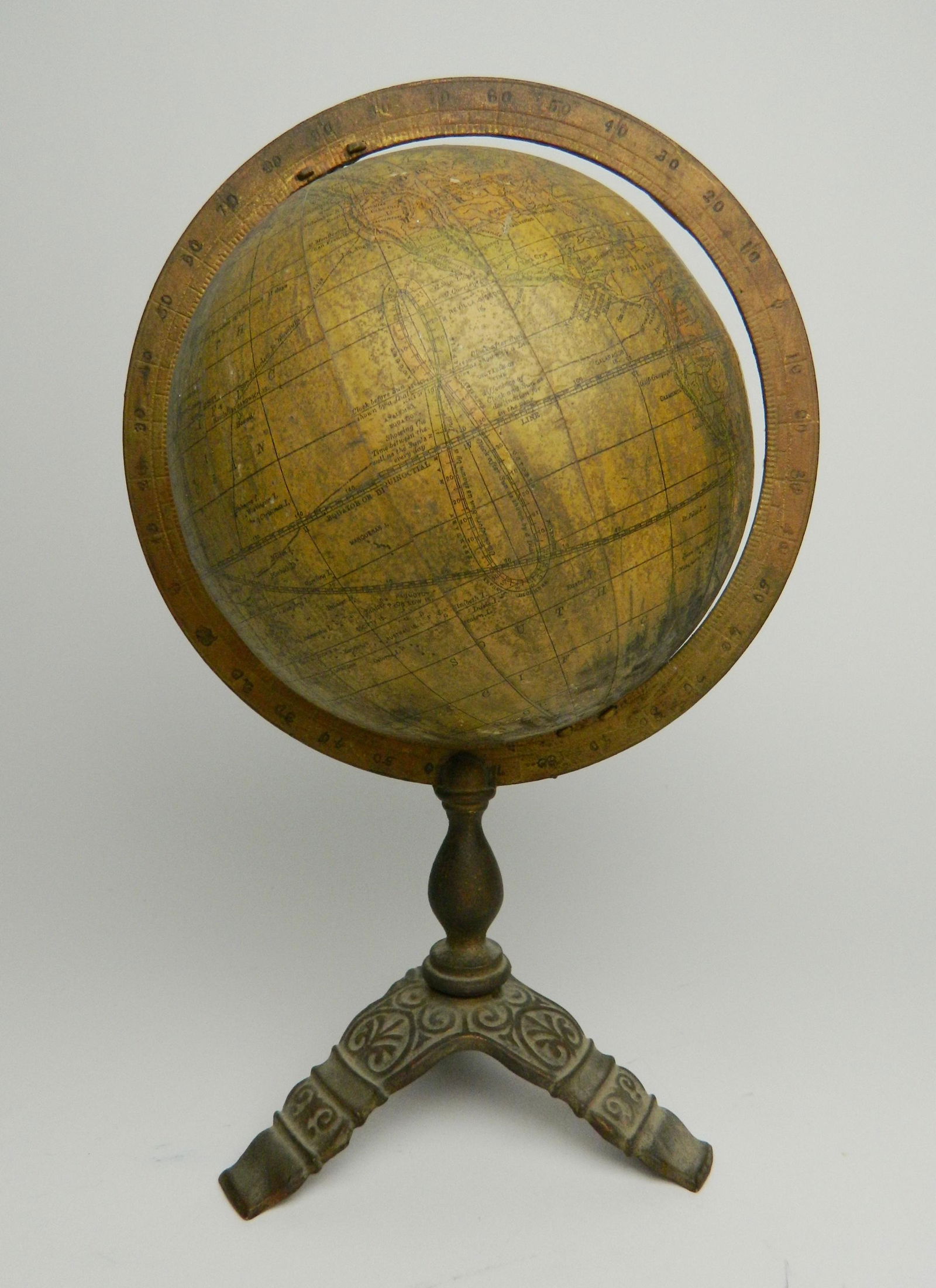 19/ 20th c. 6'' Terrestrial globe on stand (1 of 4)