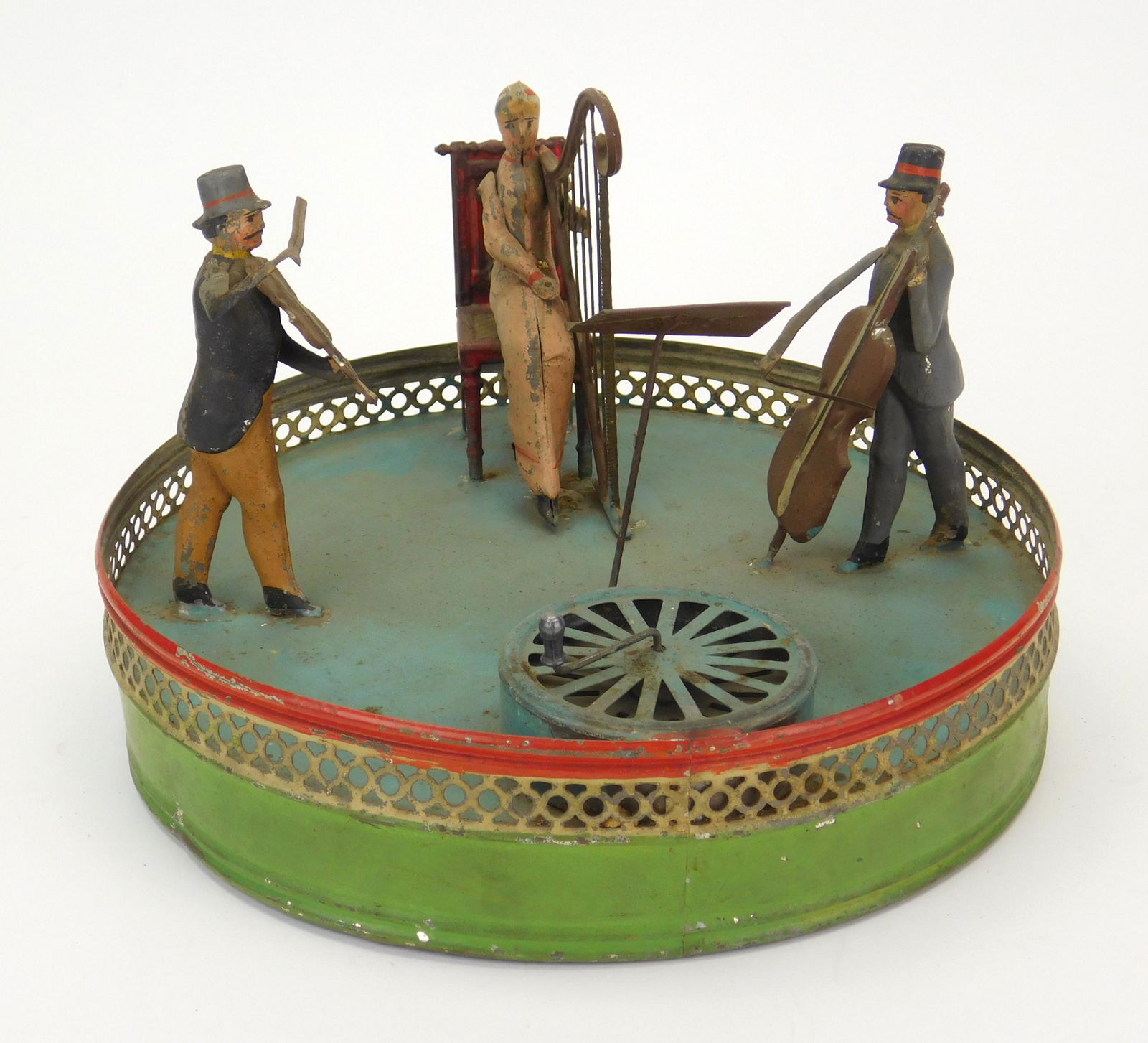 Tin wind-up toy of 3 musicians (1 of 4)