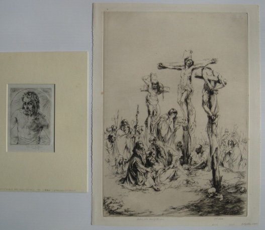 Arthur W. Heintzelman 2 etchings: Arthur W. Heintzelman (American 1891-1965)- ''Golgotha'' (Smith 113); ''Saint Paul'' (Smith 160)- one etching and one etching and drypoint, 1925, 1931, both signed in pencil, 'Golgotha' also inscribed
