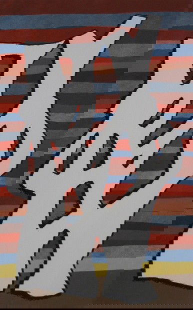 Edward Landon silkscreen: Edward Landon (American 1911-1984)- ''Promenades''- silkscreen in colors, 1964, signed and numbered 15/23 in pencil, very good condition. 17 x 10 3/4''