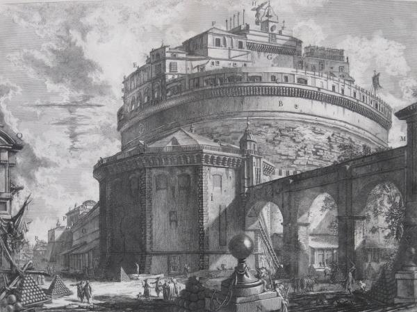 Giovanni B. Piranesi etching: Giovanni Battista Piranesi (Italian 1720-1778)- ''Vedutte: pl.30- Veduta del Mausoleo d'Elio'' (Wilton-Ely 170)- etching very good condition. 17 x 21 5/8''