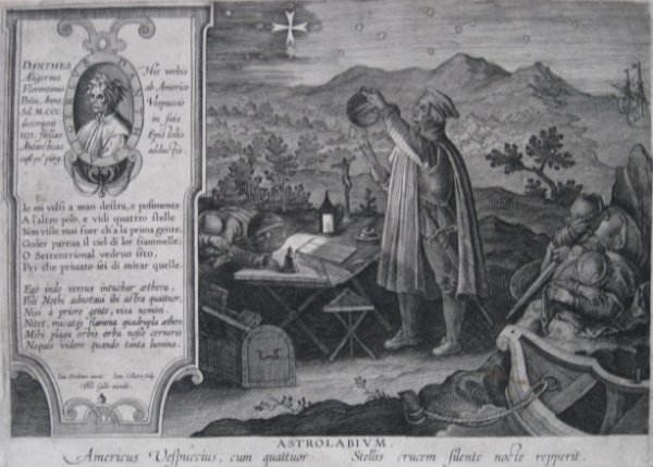after Johannes Stradanus engraving: after Johannes Stradanus (Dutch 1523-1605)- ''Astrolabium''- engraving on laid paper, from Nova Reperta engraved by Theodore Galle and Andreas Collaert, ca. 1850. 7 5/8 x 10 7/16''