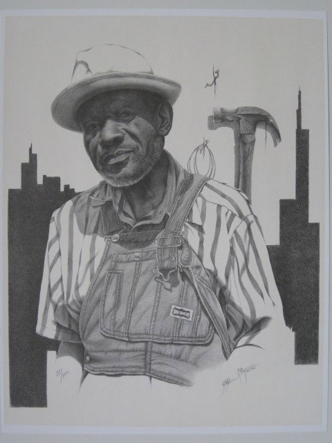 Chris Calle off-set lithograph: Chris Calle (American 1961- )- Big Smith- off-set lithograph, 1980, signed and numbered 27/1500 in pencil, very good condition. 21 1/2 x 18 1/2''