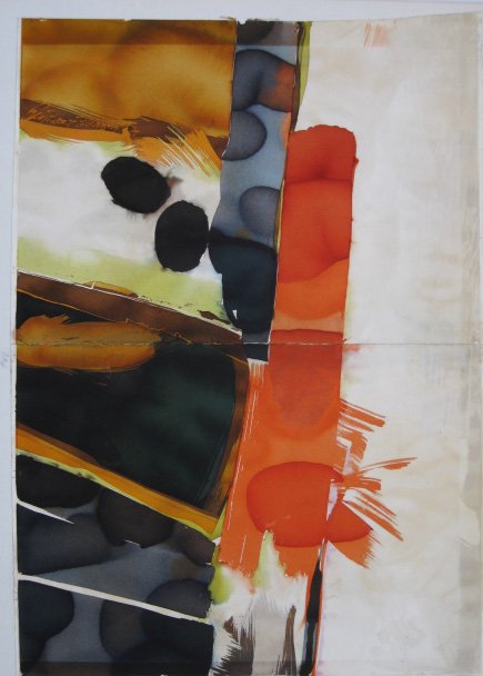 Ray Fleming watercolor: Ray Fleming (American 20th c.)- Untitled (Abstract)-watercolor on paper, 1974, signed Ray Fleming '74 upper left, very good condition. 27 1/2 x 38''