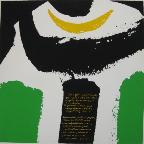 Sister Corita Kent 2 silk-screens: Sister Corita Kent (American 1918-1986)- ''So Soft''; ''Seed Persons''- 2 silk-screens in color, 1971, 1972, both signed in pencil, very good condition. 22 1/2 x 22 1/2'' ea.