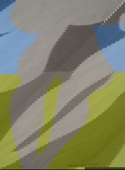 Barbara Kwasniewska etching: Barbara Kwasniewska (American 20th c.)- ''Plages''- etching in colors, signed and numbered 1/40 in pencil, very good condition. 22 x 30''