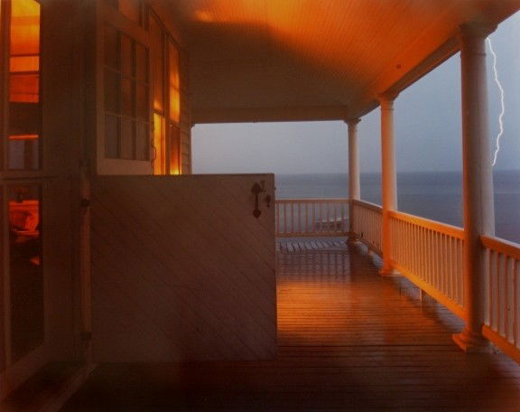 Joel Meyerowitz photograph: Joel Meyerowitz (American 1938- )- ''Porch Series, Provincetown''- ektacolor print, 1977, signed, very good condition. 18 1/2 x 23 3/8''