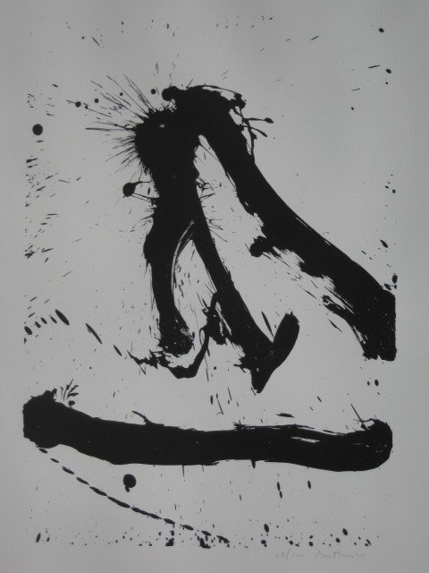 Robert Motherwell lithograph: Robert Motherwell (American 1915-1991)- Untitled (Belknap 29)- lithograph, 1966, signed and numbered 63/100 in pencil, very good condition. 19 x 13''