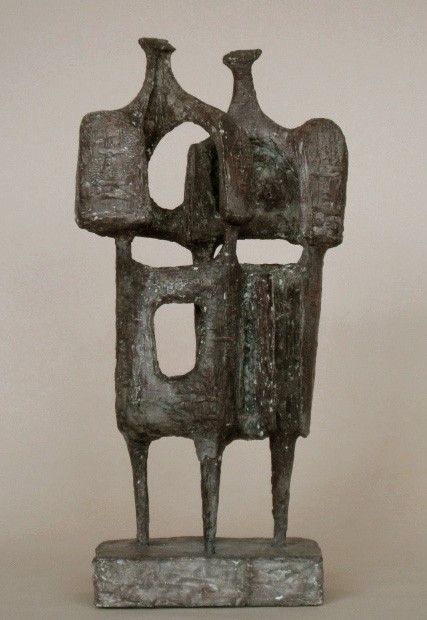 Barbara Neijna plaster sculpture: Barbara Neijna (American 20th c.)- Untitled- plaster sculpture, signed, some nicks to finish. 17''h