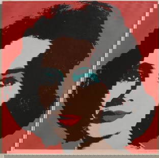 Andy Warhol lithograph: Andy Warhol (American 1928-1987)- ''Liz'' (Feldman & Schellmann II.7)- off-set lithograph, 1964, signed in pen, some minor handling creases slightly light struck otherwise good condition. 23 1/8 x 23