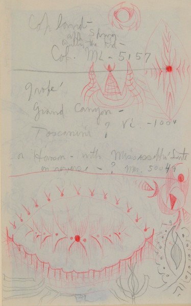 Charles E. Burchfield graphite: Charles E. Burchfield- Study of A Venus Fly Trap- graphite and red pencil on paper. 7 3/4 x 4 7/8''