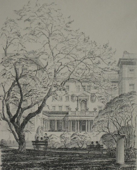2 Gerald Geerlings lithographs: Gerald K. Geerlings- ''Radcliffe College'' (Czestochowski 15); ''Barnard College'' (Czestochowski 16)- 2 lithographs, 1930, both signed, titled and dated in pencil, very good condition. 11 1/8 x 8 1/4