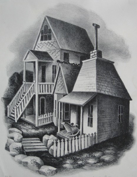 Lucille Jeffries lithograph: Lucille Jeffries- ''Street's End''- lithograph, 1940, signed, titled and annotated 'Ed. 25' in pencil, very good condition. 15 x 11 1/4''