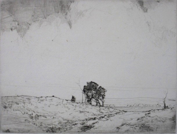 Chauncey Ryder etching: Chauncey Ryder- ''Lemon Trees''- etching, signed in pencil, very good condition. 6 x 8''