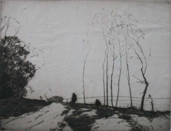 Chauncey Ryder etching: Chauncey Ryder- ''North Branch Road''- etching signed and numbered 4 of 12 in pencil, very good condition. 6 1/2 x 8 3/8''