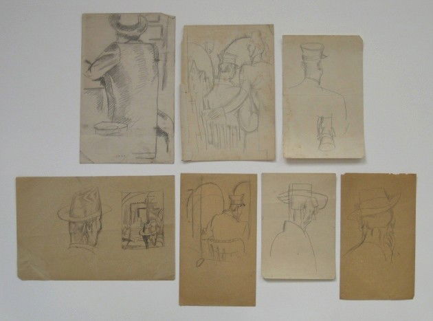 William Sommer 7 drawings: William Sommer- Portraits- 7 graphhite on paper, some minor creasing and staining, various sizes.