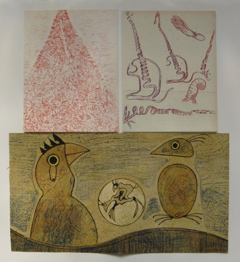 Max Ernst 3 lithographs: Max Ernst- Untitled- 3 lithographs in colors, very good condtion, various sizes.