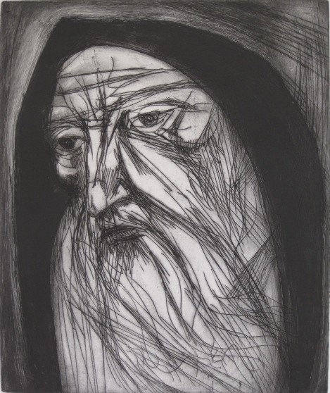 Irving Amen etching: Irving Amen- ''Jermiah''- etching, signed, titled and numbered 34 of 90 in pencil, very good condition. 16 1/4 13 1/8''