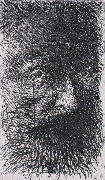 Leonard Baskin etching: Leonard Baskin- ''Eakins: 1915'' (Fern & O'Sullivan 399)- etching, 1960, sgined, titled and numbered 25/50 in pencil, very good conditon. 4 3/4 x 2 7/8''