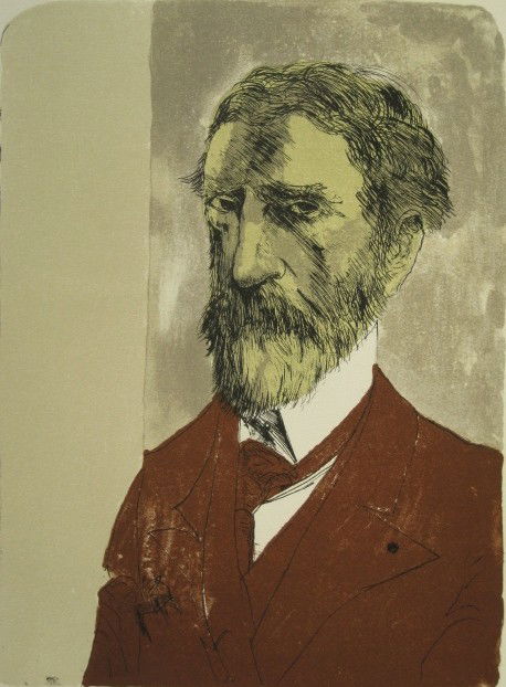 Leonard Baskin lithograph in colors: Leonard Baskin- ''Augustus St. Gaudens'' (Fern & O'Sullivan 681)- lithograph in colors, 1982, signed and numbered 1/30 in pencil, very good condition. 15 x 10 3/4''