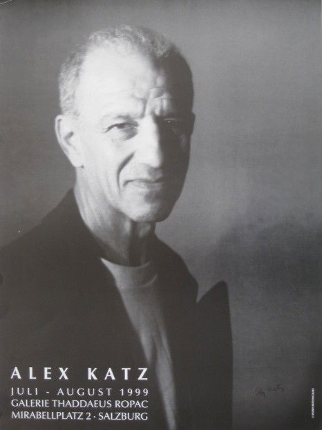 Alex Katz exhibition poster: Alex Katz exhibition poster for ''Galerie Thaddaeus Ropa'', autographed in pen by Katz, very good condition. 25 1/4 x 18 3/4''