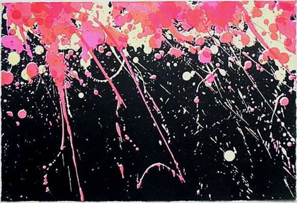 Walasse Ting lithograph: Walasse Ting- ''Fireworks''- lithograph in colors, 1973, signed in pencil, edition of 250 plus 10 in The Print Club of Cleveland publication No. 52, very good condition. 15 x 22 1/4''