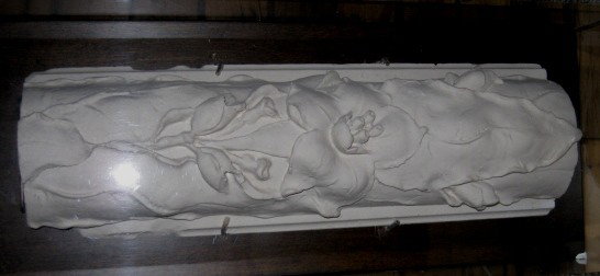 August F. Biehle cast plaster relief: August F. Biehle cast plaster section of molding.