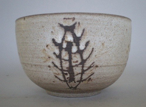Norman Magden ''Bowl #6'' Stoneware Vase: Norman Magden- ''Bowl #6'' Stoneware Vase- ca. 1957, signed with M in a circle on bottom, very good condition. 5 1/4'' H