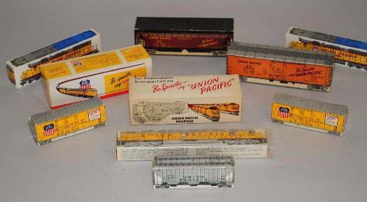 Match book display boxes- Union Pacific: 10 Union Pacific matchbook display boxes.
