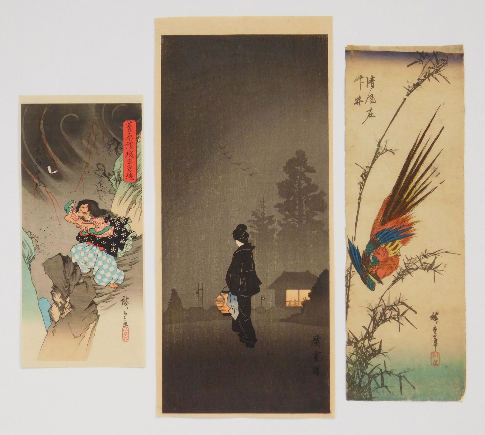 3 Hiroshige Utagawa woodblocks in color (1 of 5)
