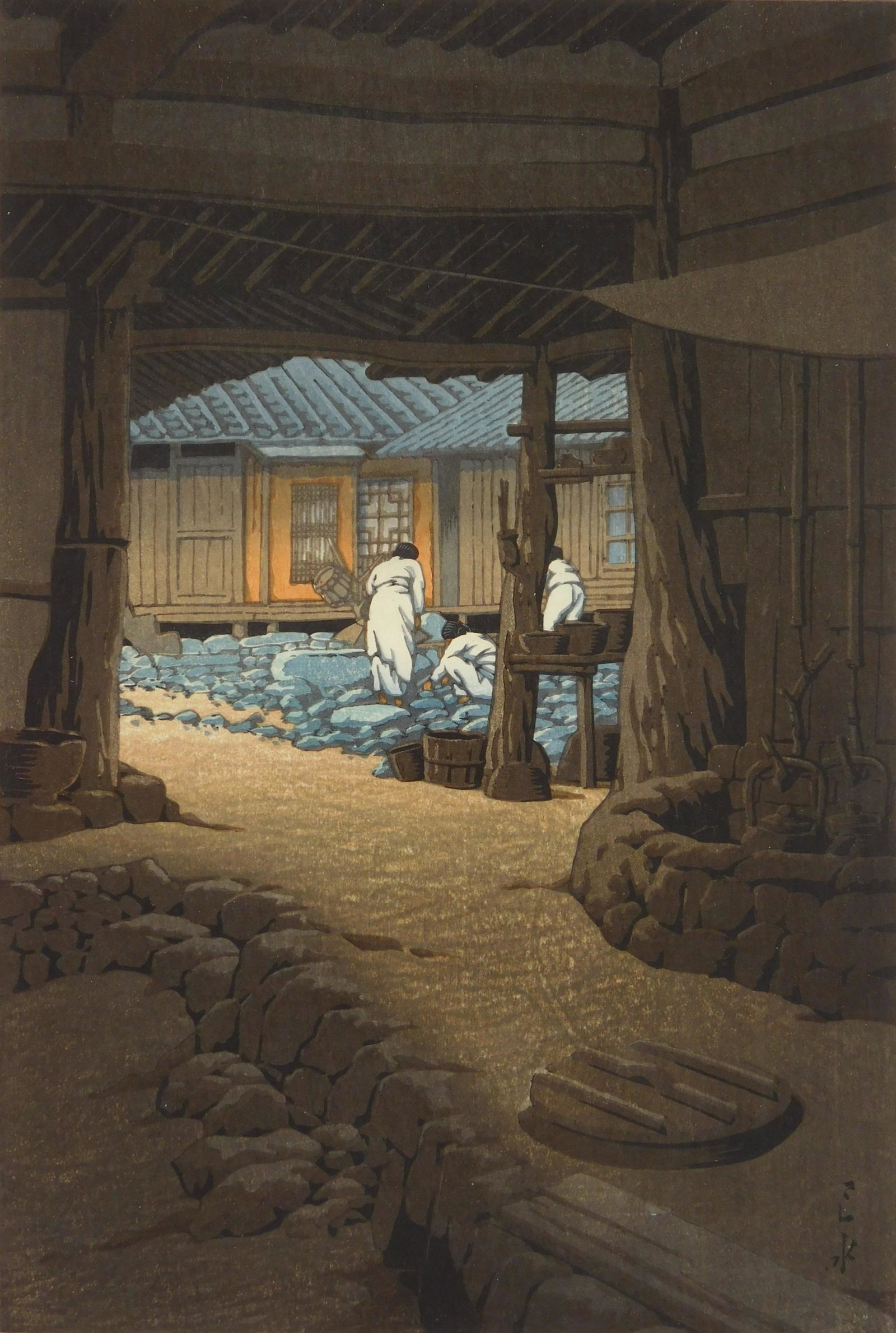 Hasui Kawase woodblock: Hasui Kawase (1883-1957) ''Modern Viewpoint, Pyongyang, Korea'' (Brown Hasui 445)- woodblock in colors, 1940, from the series 'Supplement Korean Views', publisher: Watanabe. 14 1/4 x 9 3/4''