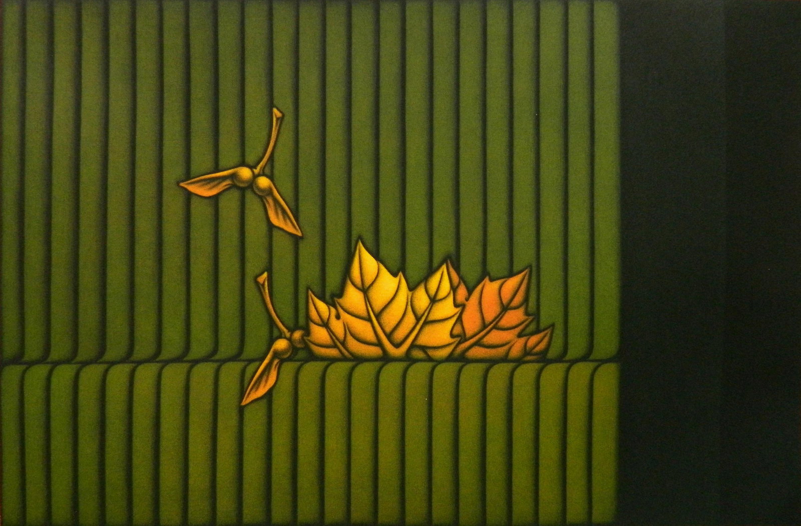 4 Kazuhhisa Honda mezzotints: Kazuhisa Honda (1948- ) ''Park''- mezzotint in colors, 4 copies, all signed and numbered in pencil, edition of 85, very good condition. 11 3/4 x 17 1/2''