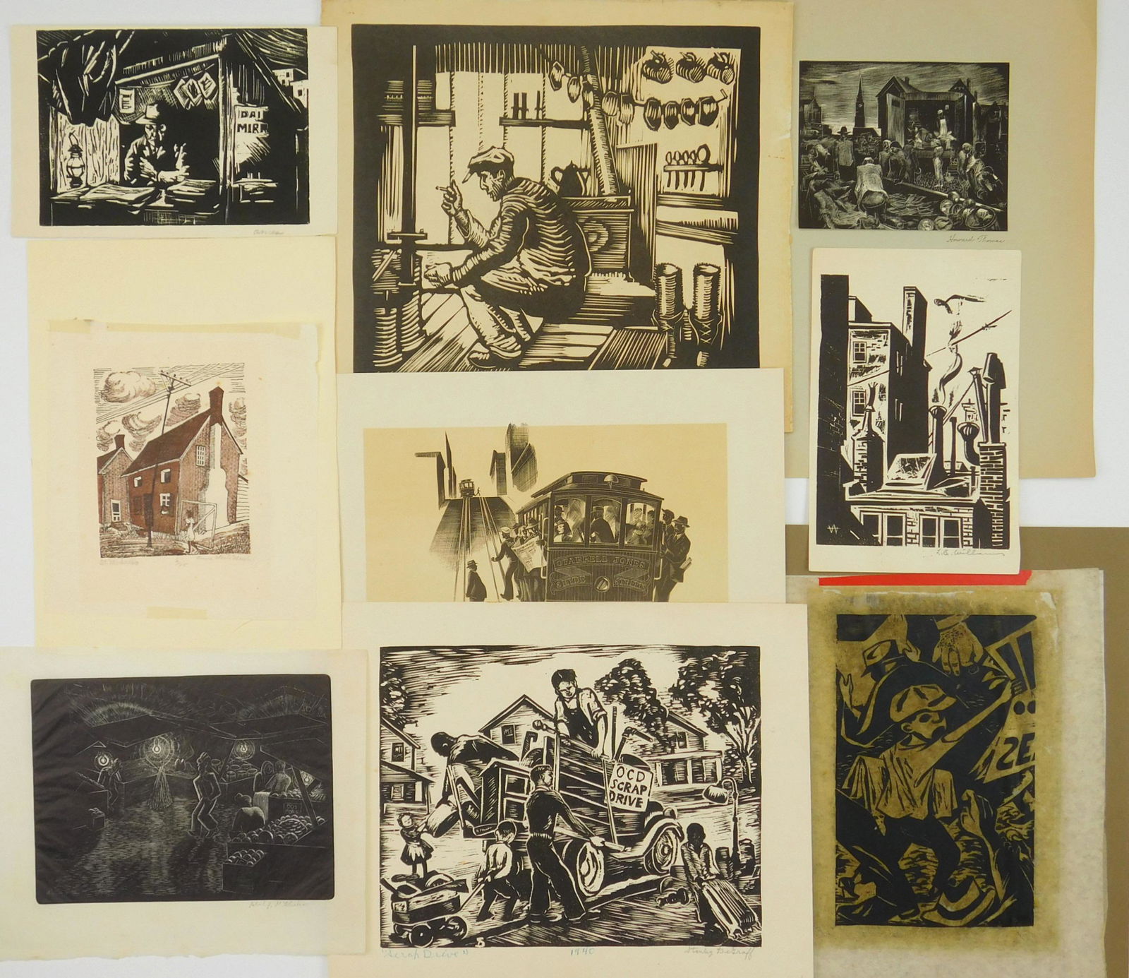 9 American block prints (1 of 4)