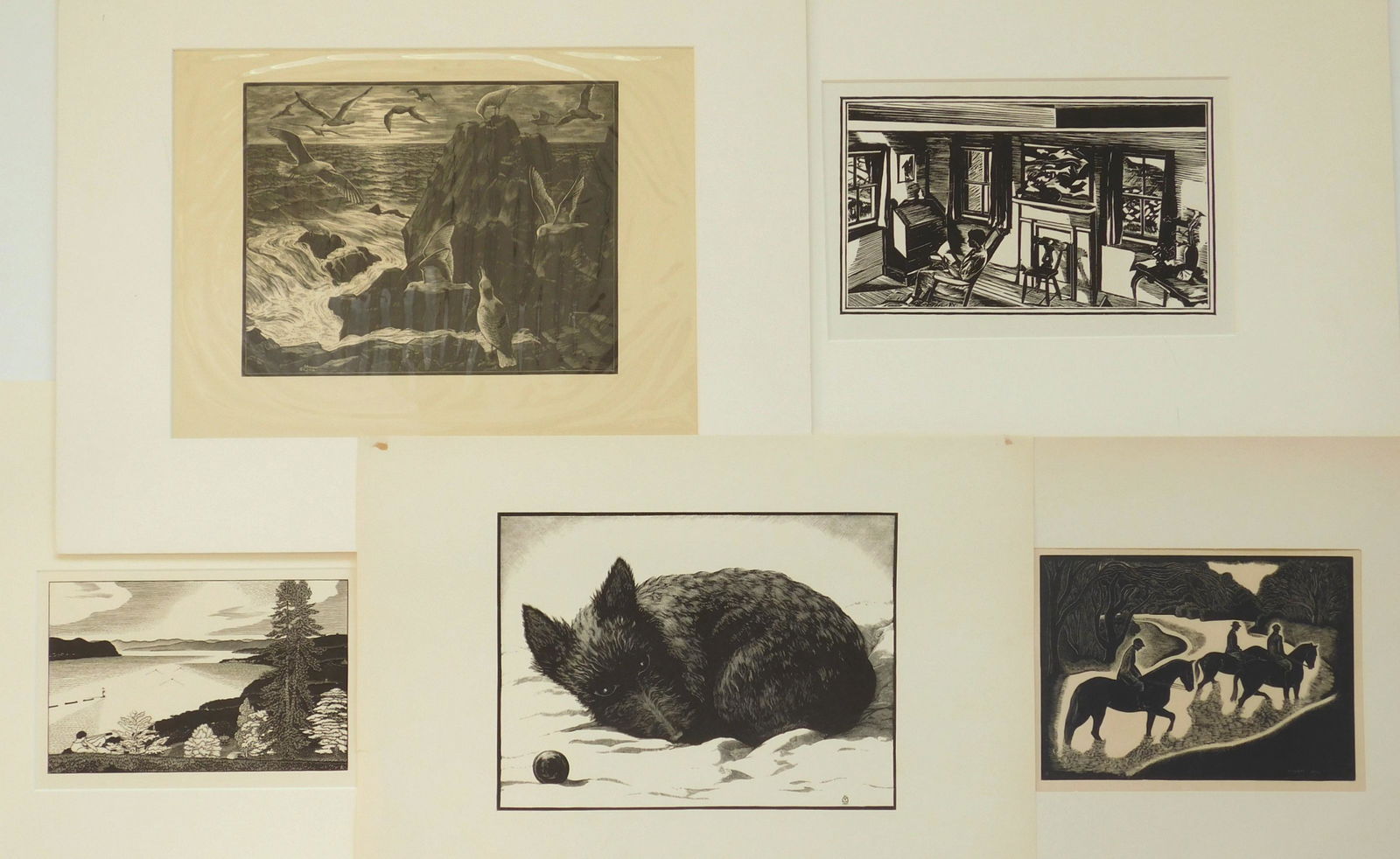 5 American Artist's Group block prints (1 of 10)