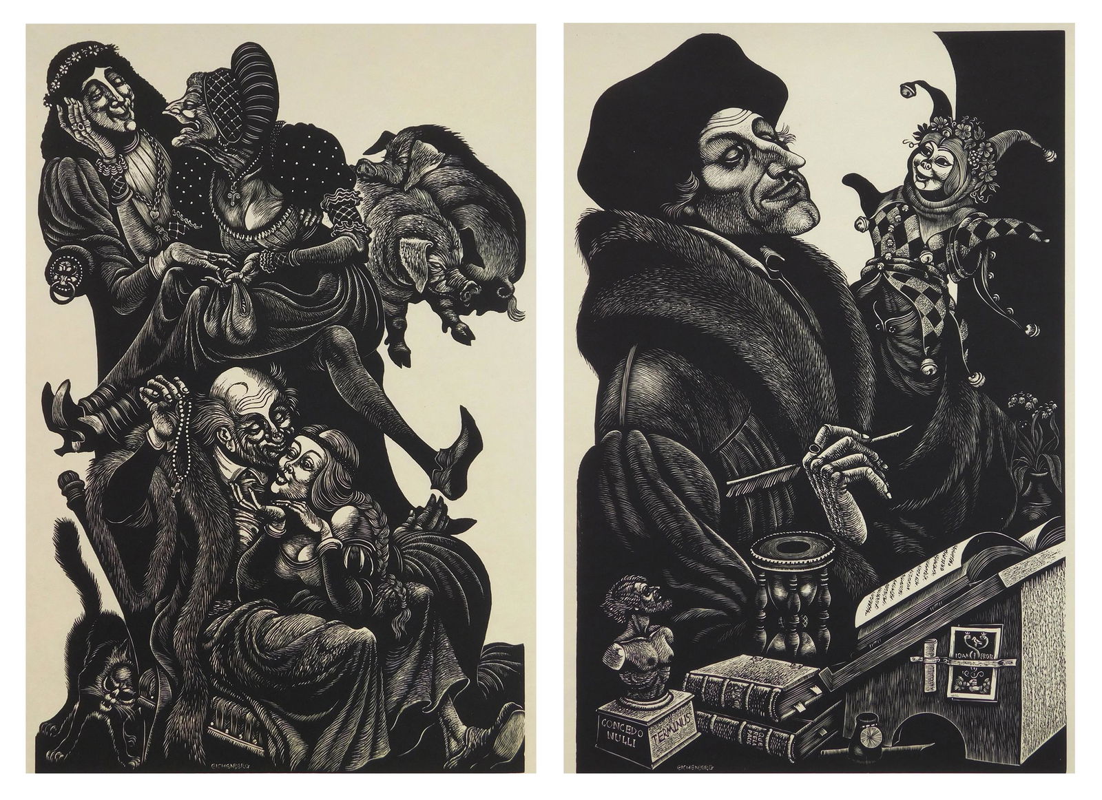 2 Fritz Eichenberg wood engravings (1 of 9)