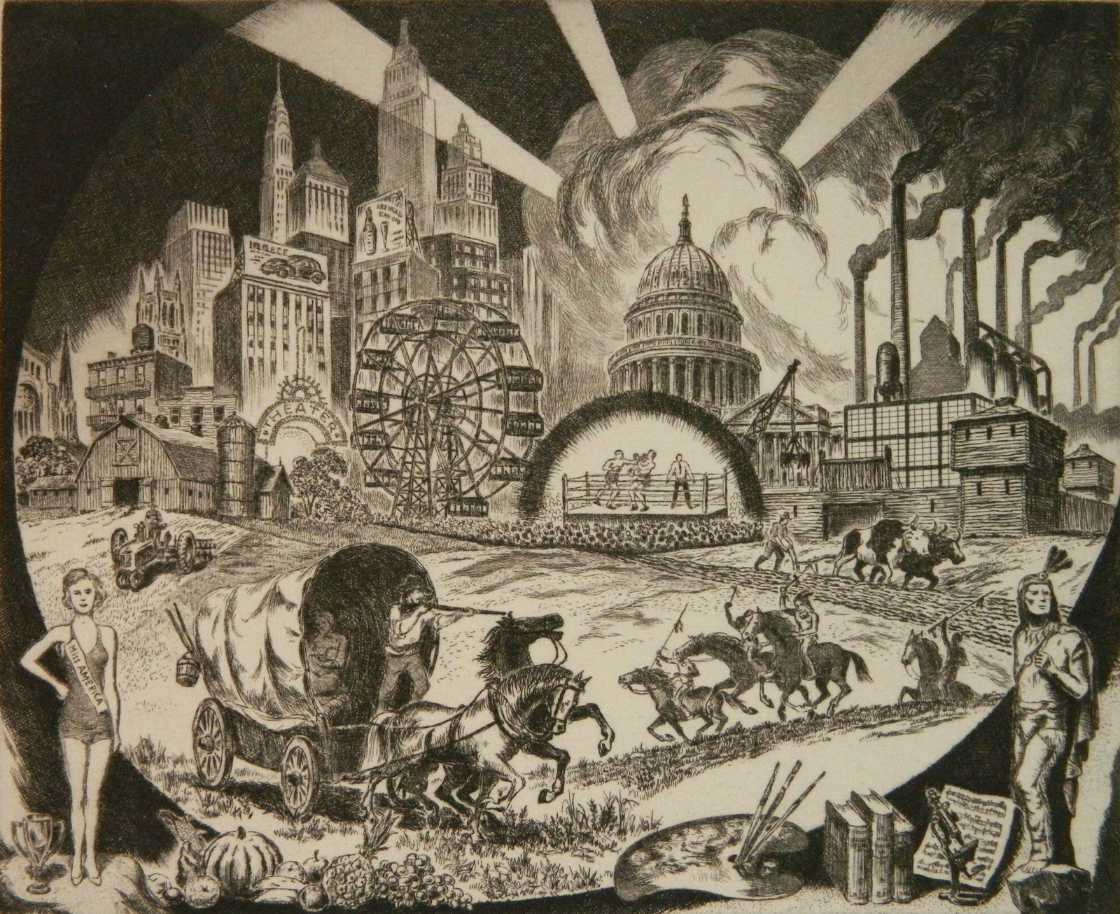 Ralph Fabri etching (1 of 4)