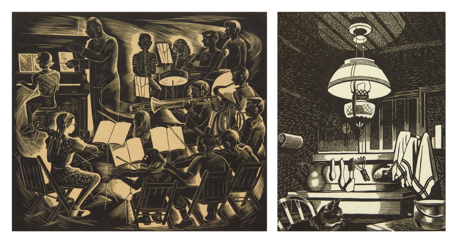 2 Mabel Farmer wood engravings (1 of 9)