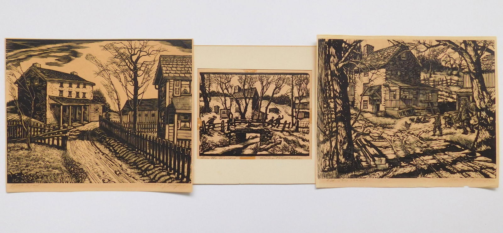 3 Michael J. Gallagher wood engravings (1 of 12)