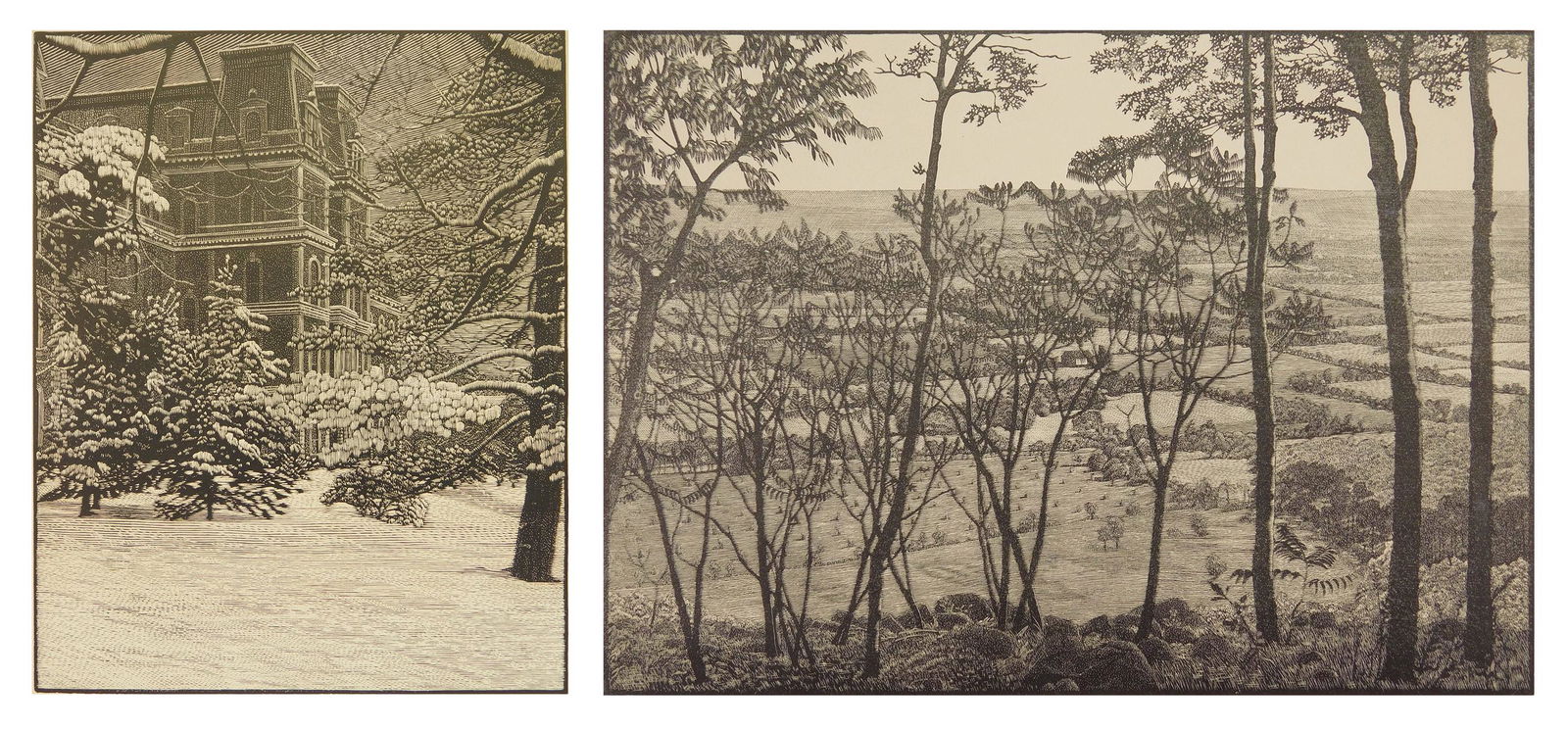 2 Warren Mack wood engravings (1 of 9)