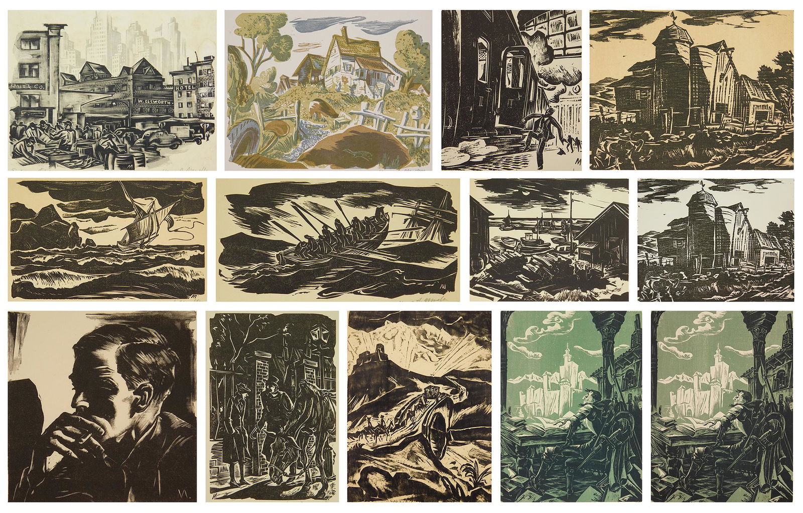 13 Hans Mueller woodcuts (1 of 18)