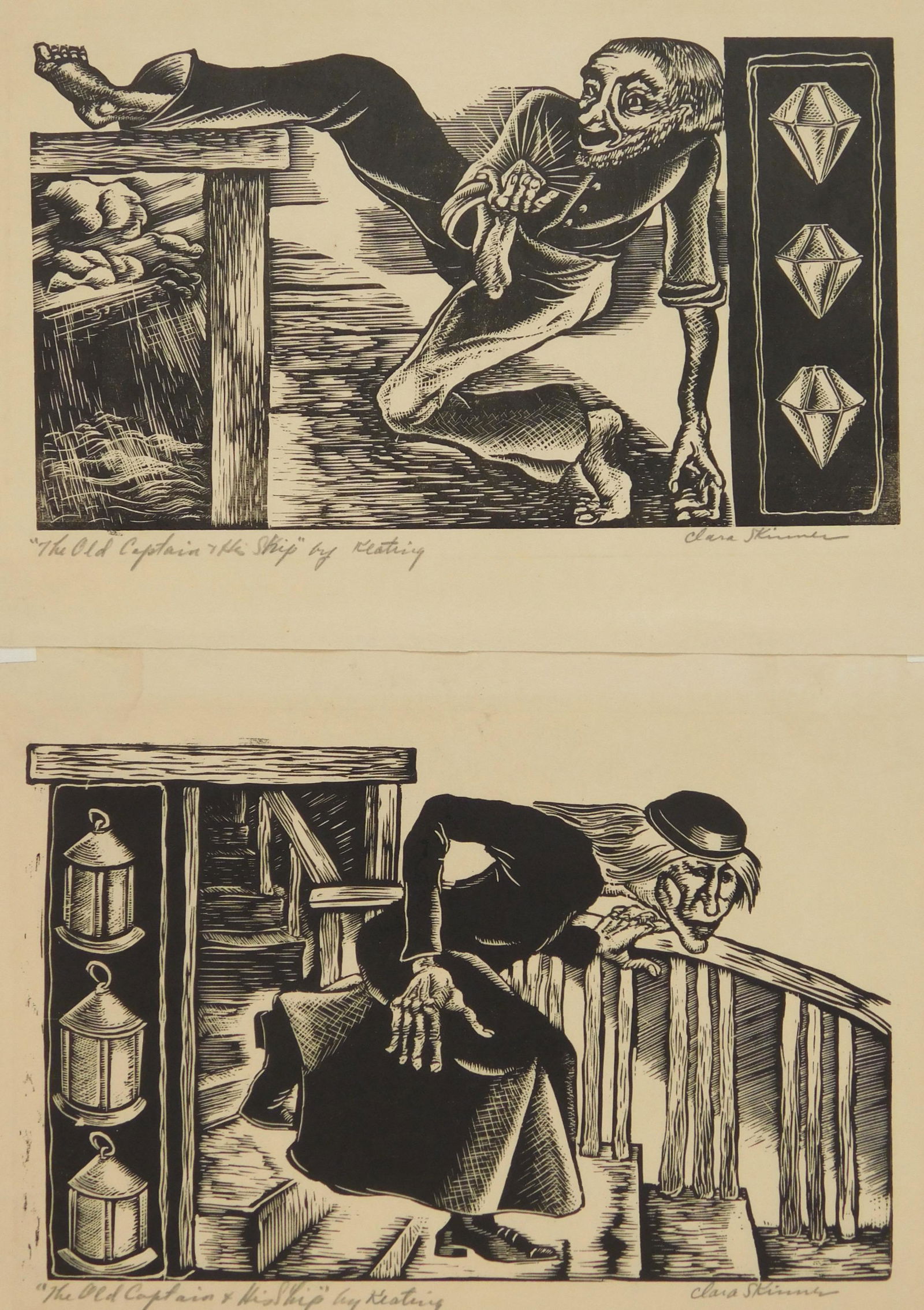 2 Clara Skinner woodcuts (1 of 6)