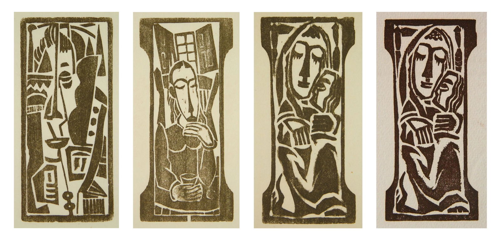 Max Weber woodcut in sepia tone (1 of 10)