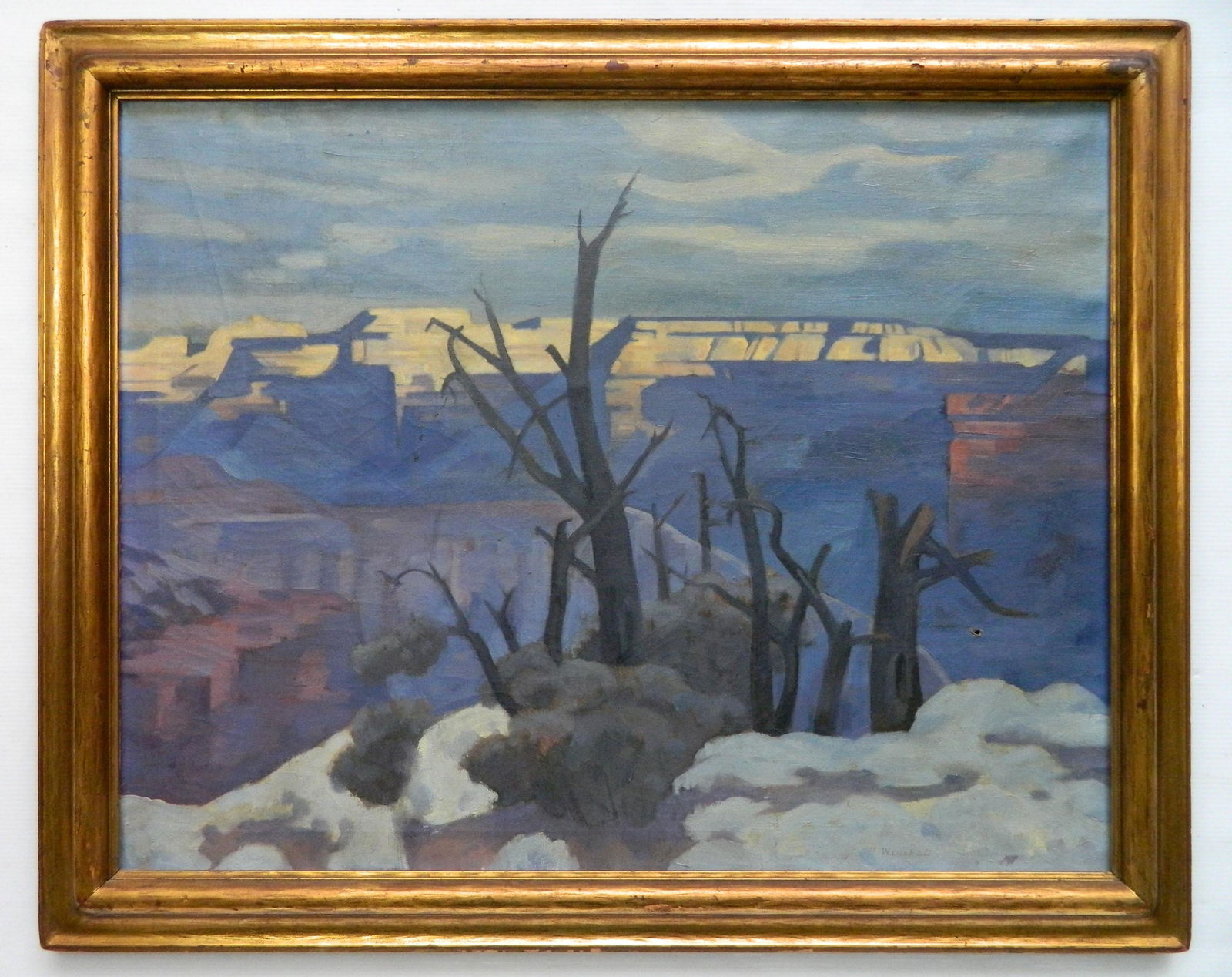 Paul Winchell oil: Paul Winchell (American 1903-1972) Grand Canyon oil on canvas, 1943, signed Winchell lower right, framed. 28 x 39'' Exhibited: 29th Annual Exhibition of Twin City Artists- Minneapolis Institute of Art