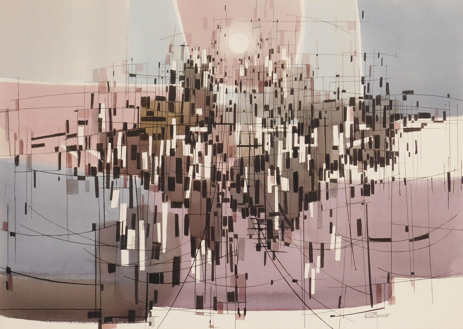 Viktor Schreckengost watercolor (1 of 5)