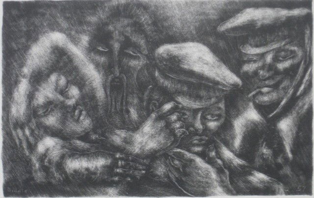 George Biddle lithograph: George Biddle (American 1885-1973)- ''There is Blood Upon Your Hand'' (Pennigar 91)- lithograph, 1930, signed and numbered 15/100 in pencil, annotated 'only the poor assassin / marching, does not show