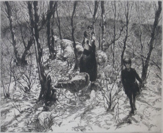John Costigan etching: John Costigan (American 1888-1972)- ''Springtime''- etching, 1937, signed and titled in pencil, good condition. 9 1/4 x 11 1/4''